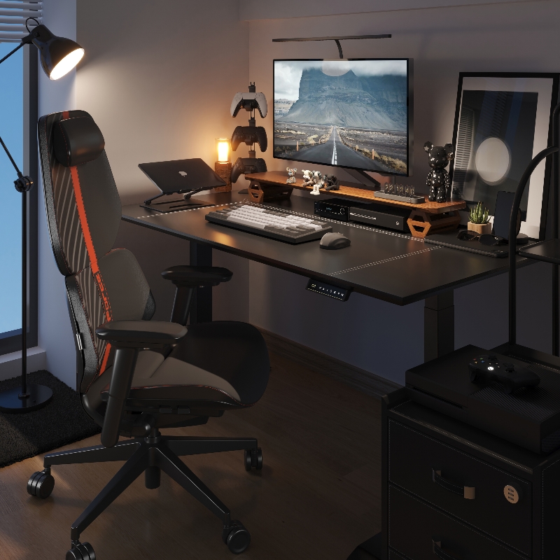 ZUOWE Executive Swivel Chair and Electric Height Adjustable Standing Desk